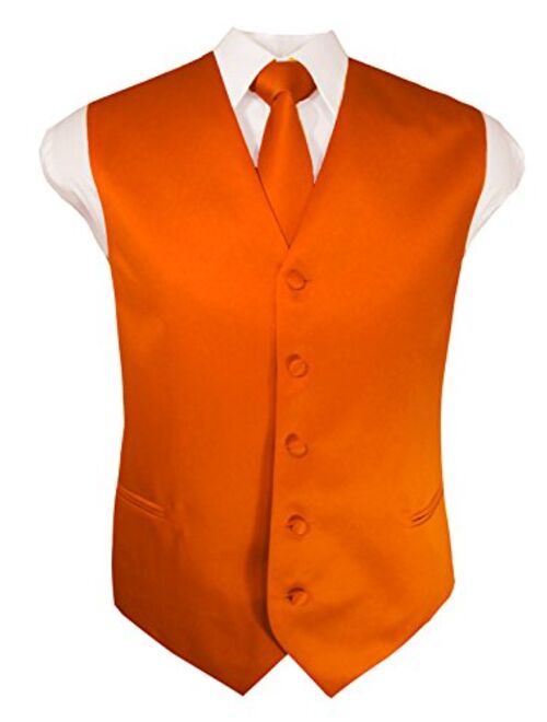 Guytalk Mens Solid Tuxedo Suit Vest, Tie and Hanky Set(30 Colors)