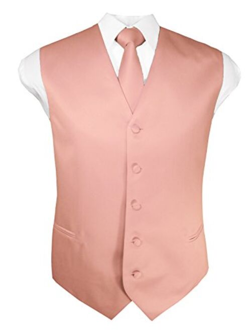 Guytalk Mens Solid Tuxedo Suit Vest, Tie and Hanky Set(30 Colors)