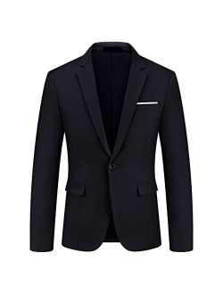 Kudmol Mens Slim Fit Casual Blazer for Men One Button Sport Coats Formal Dress Daily Suit Jacket