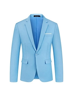 Kudmol Mens Slim Fit Casual Blazer for Men One Button Sport Coats Formal Dress Daily Suit Jacket