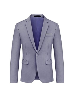 Kudmol Mens Slim Fit Casual Blazer for Men One Button Sport Coats Formal Dress Daily Suit Jacket