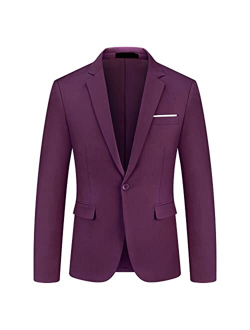 Kudmol Mens Slim Fit Casual Blazer for Men One Button Sport Coats Formal Dress Daily Suit Jacket