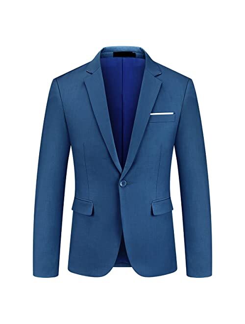 Kudmol Mens Slim Fit Casual Blazer for Men One Button Sport Coats Formal Dress Daily Suit Jacket