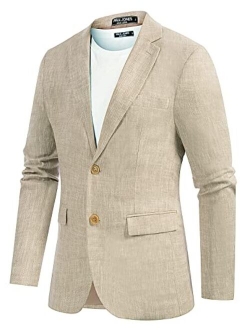 Men's Herringbone Blazer Jacket Lightweight Casual Knit Sport Coat