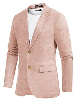 Men's Herringbone Blazer Jacket Lightweight Casual Knit Sport Coat