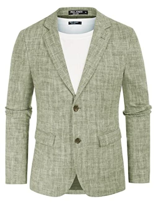 PJ PAUL JONES Men's Herringbone Blazer Jacket Lightweight Casual Knit Sport Coat