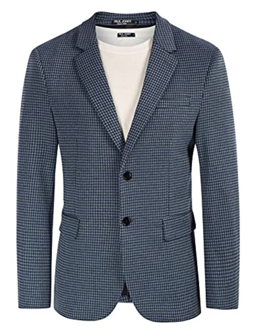 PJ PAUL JONES Men's Herringbone Blazer Jacket Lightweight Casual Knit Sport Coat