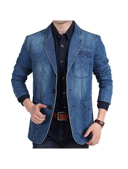 Mens Casual 2 Buttons Slim Fit Jacket Autumn Blazer Sport Coat