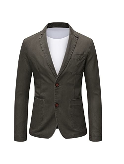 Mens Casual 2 Buttons Slim Fit Jacket Autumn Blazer Sport Coat