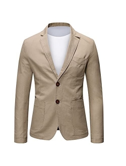 Mens Casual 2 Buttons Slim Fit Jacket Autumn Blazer Sport Coat