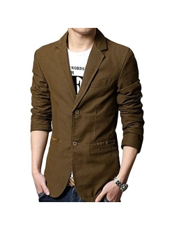 Mens Casual 2 Buttons Slim Fit Jacket Autumn Blazer Sport Coat