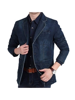 Mens Casual 2 Buttons Slim Fit Jacket Autumn Blazer Sport Coat