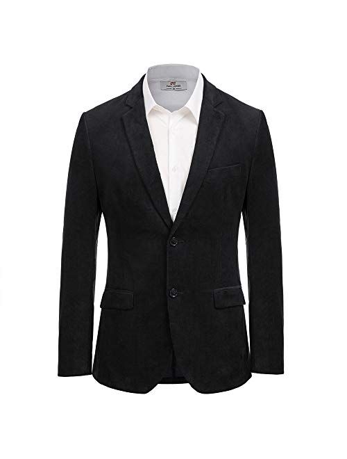 PJ PAUL JONES Paul Jones Men's Casual Corduroy Blazer Jacket Slim Fit Two-Button Sport Coat