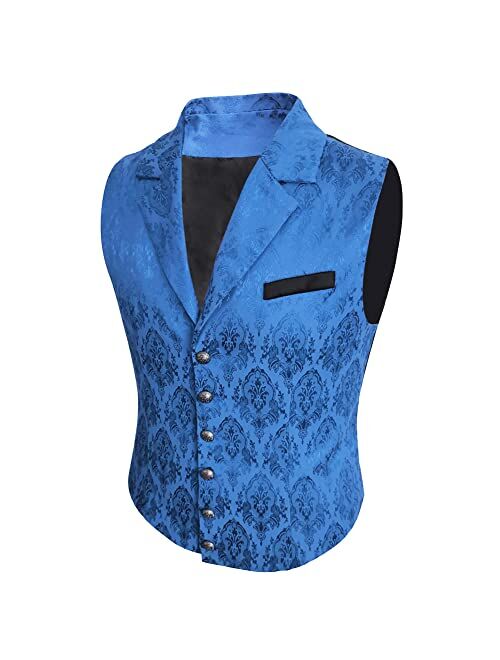 Lioop Mens Victorian Suit Vest Steampunk Gothic Waistcoat