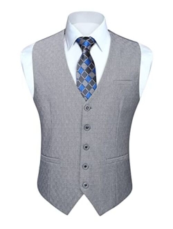 Men's Suit Vest Formal Dress Vest for Men Slim Fit Wedding Vests Waistcoat for Suit or Tuxedo