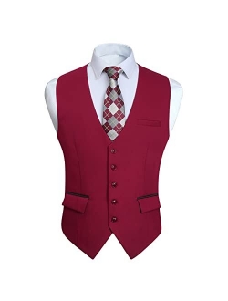 Men's Suit Vest Formal Dress Vest for Men Slim Fit Wedding Vests Waistcoat for Suit or Tuxedo