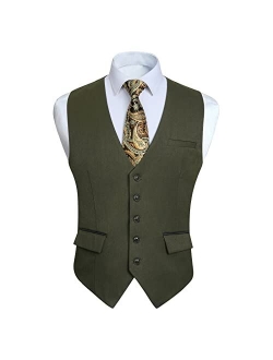 Men's Suit Vest Formal Dress Vest for Men Slim Fit Wedding Vests Waistcoat for Suit or Tuxedo