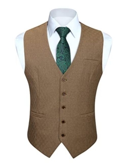 Men's Suit Vest Formal Dress Vest for Men Slim Fit Wedding Vests Waistcoat for Suit or Tuxedo