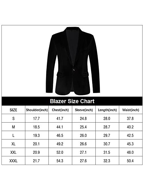 RONGKAI Mens Velvet Blazer Slim Fit Fashion Suit Jacket for Wedding Prom Dinner Party