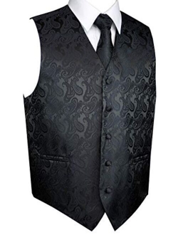 Brand Q Men's Tuxedo Vest, Tie & Pocket Square Set