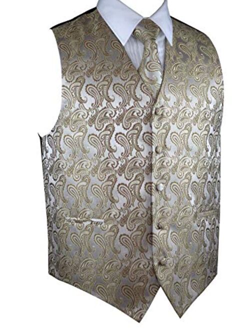 Brand Q Men's Tuxedo Vest, Tie & Pocket Square Set