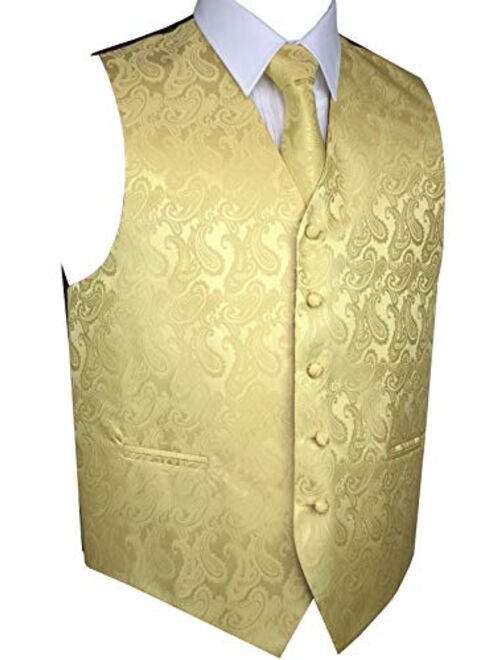 Brand Q Men's Tuxedo Vest, Tie & Pocket Square Set