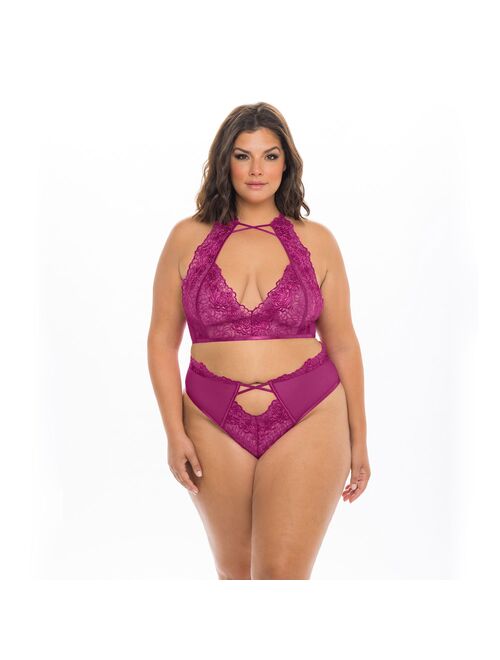 Plus Size Oh La La Cheri Abrielle 2-pc. Plunging Bra & Cheeky Panty Set 40-11666X