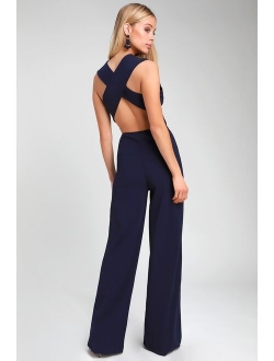 Thinking Out Loud Black Backless Jumpsuit