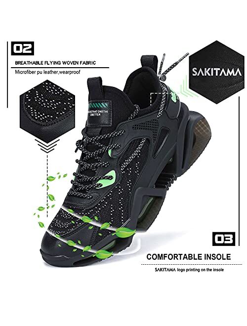 Sak1tama SAKITAMA Men's Sneakers Fashion Sport Running Non Slip Casual Shoe Athletic Tennis Walking Blade Type Shoes