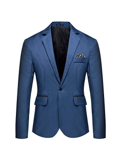 YFFUSHI Men's Casual Suit Jacket Slim Fit One Button Notched Lapel Business Daily Lightweight Blazer Jacket