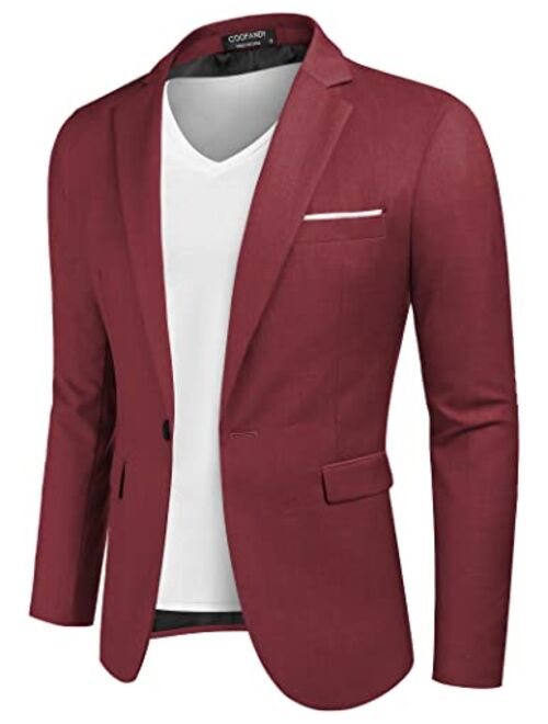 COOFANDY Men Casual Blazer Jackets Slim Fit Suits Jacket Business Sports Coat One Button