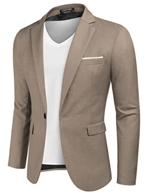 COOFANDY Men Casual Blazer Jackets Slim Fit Suits Jacket Business Sports Coat One Button