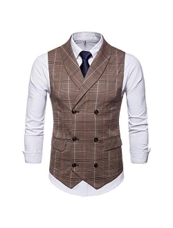 YFFUSHI Mens Slim Fit Dress Vest Formal Turn Down Collar Premium Button Down Vest Mens Vest Waistcoat