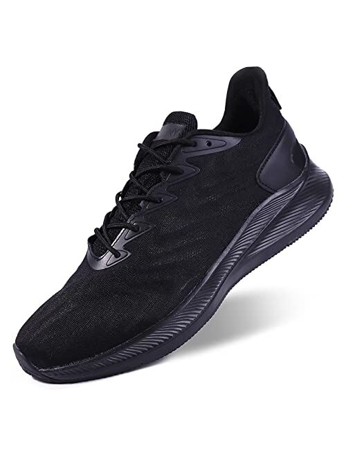 KUMNY Mens Walking Running Shoes - Lightweight Breathable Mesh Athletic Casual Tennis Sneakers