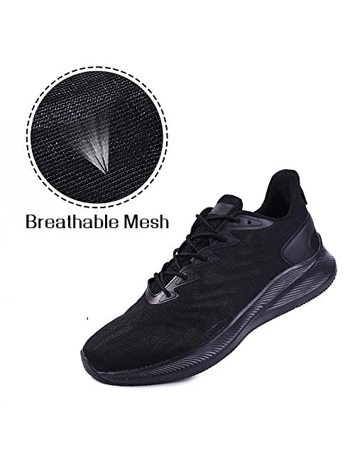 KUMNY Mens Walking Running Shoes - Lightweight Breathable Mesh Athletic Casual Tennis Sneakers