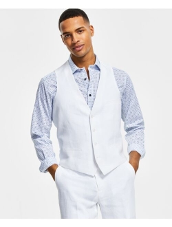 Men's Slim-Fit Textured Linen Suit Separate Vest, Created for Macy's