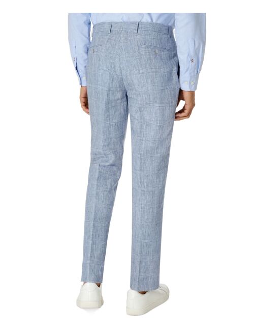 Tommy Hilfiger Men's Modern Fit Flex Stretch Plaid Linen Suit Pants