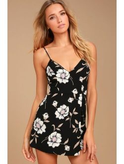 Magical Meadow Black Floral Print Skort Dress