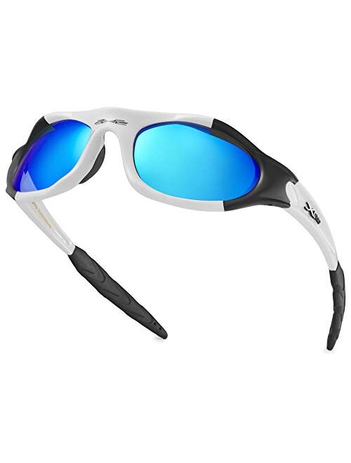 X Loop Youth Sports Polarized Sunglasses for Boys Kids Teens Age 8-16 Baseball Wrap Around UV400 Glasses