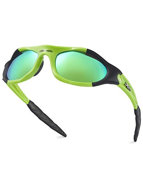 X Loop Youth Sports Polarized Sunglasses for Boys Kids Teens Age 8-16 Baseball Wrap Around UV400 Glasses