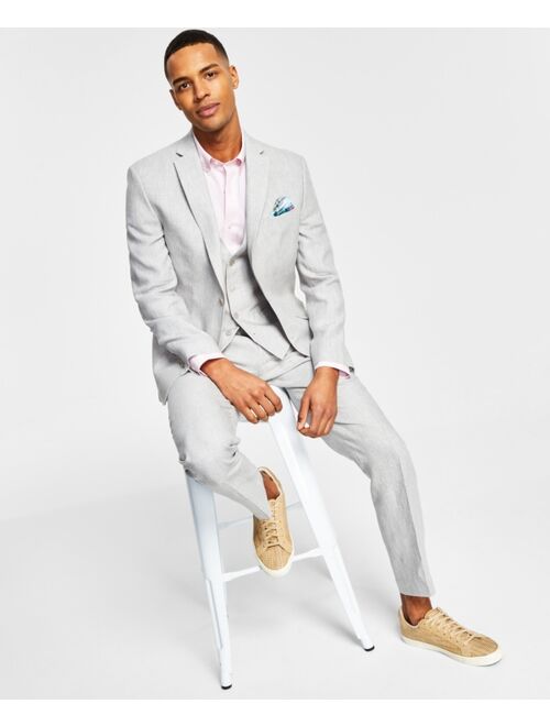 Bar III Men's Slim-Fit Textured Linen Suit Separate Jacket, Created for Macy's