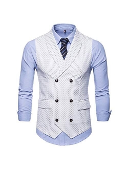 YFFUSHI Mens Slim Fit Dress Vest Plaid/Stripes Formal Premium Button Down Vest Mens Vest Waistcoat