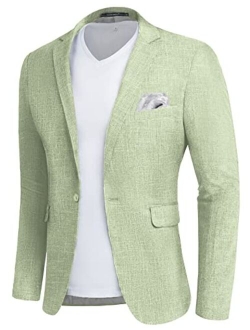 MAGE MALE Men's Slim Fit Blazer Jackets Suit One Button Lightweight Sport Coats Casual Blazer