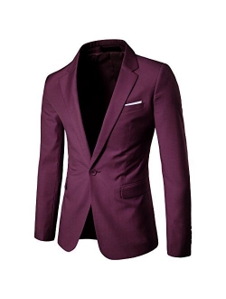 UNINUKOO Mens Sport Coat Blazer Slim Fit Casual Notched Lapel Business Suit Jacket