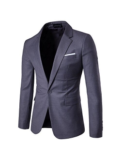 UNINUKOO Mens Sport Coat Blazer Slim Fit Casual Notched Lapel Business Suit Jacket