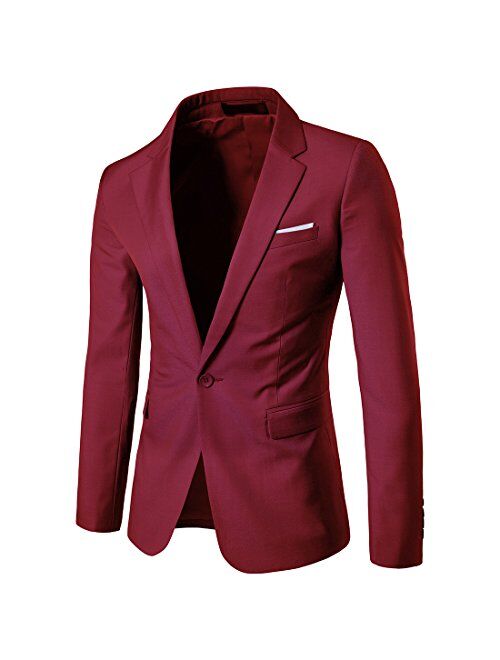 UNINUKOO Mens Sport Coat Blazer Slim Fit Casual Notched Lapel Business Suit Jacket