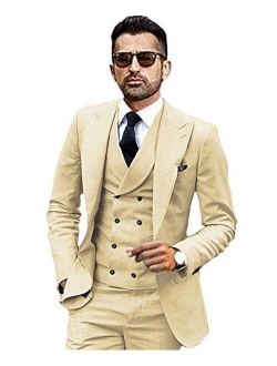 JYDress JY Men's Fashion 3 Pieces Men Suits Wedding Suits for Men Groom Tuxedos