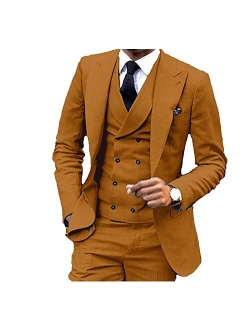 JYDress JY Men's Fashion 3 Pieces Men Suits Wedding Suits for Men Groom Tuxedos