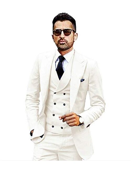 JYDress JY Men's Fashion 3 Pieces Men Suits Wedding Suits for Men Groom Tuxedos