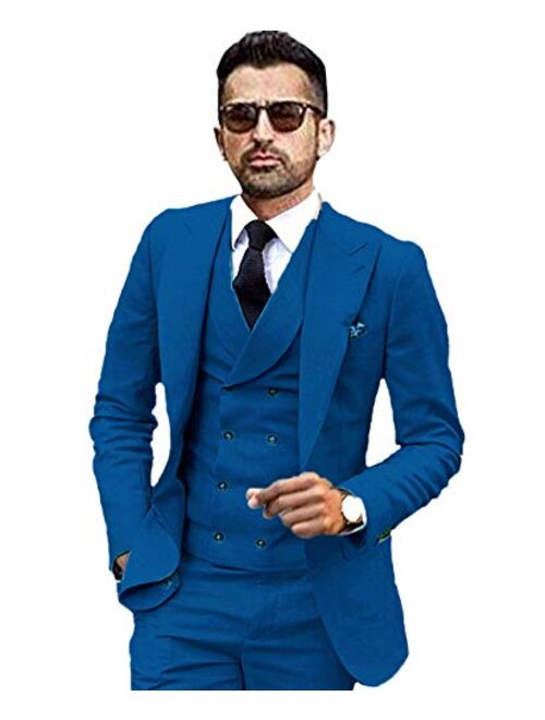 JYDress JY Men's Fashion 3 Pieces Men Suits Wedding Suits for Men Groom Tuxedos